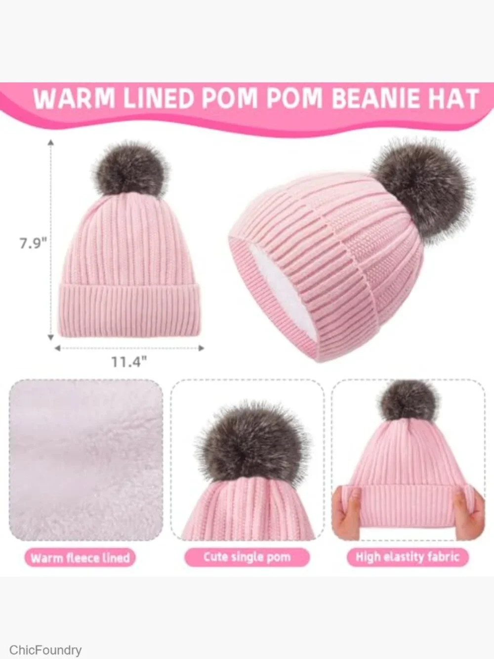 Kids Winter Beanie Hat Gloves Scarf Set 1-10 Years Warm Fleece Lined Mittens